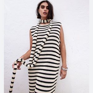 NWT Zara Striped oversized Knit dress